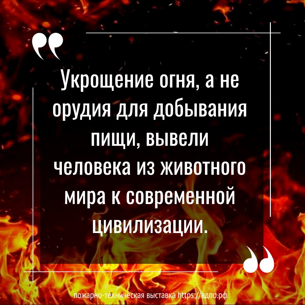 Укрощение огня, а не орудия для добывания пищи, вывели человека из  животного мира к современной цивилизации. Это интересно! Интересные  (занимательные) факты о пожарных, спасателях, добровольцах на портале  ВДПО.РФ